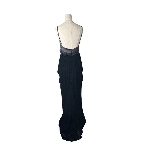 Escada Black Velvet Elegant Cocktail Ruched Maxi Dress Sz 36 - Picture 7 of 14